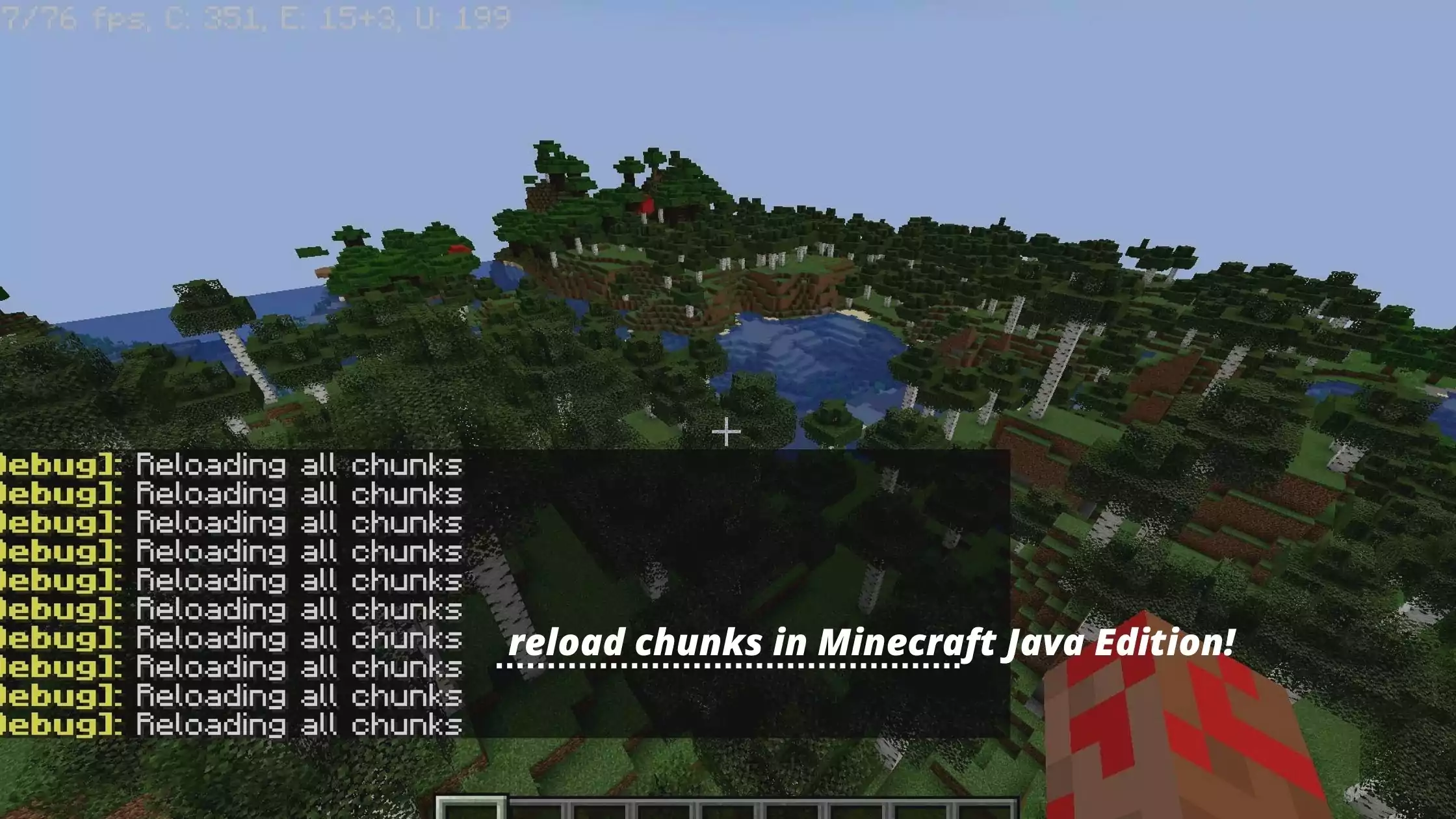 How To reload chunks in Minecraft Java Edition